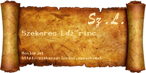 Szekeres Lőrinc névjegykártya